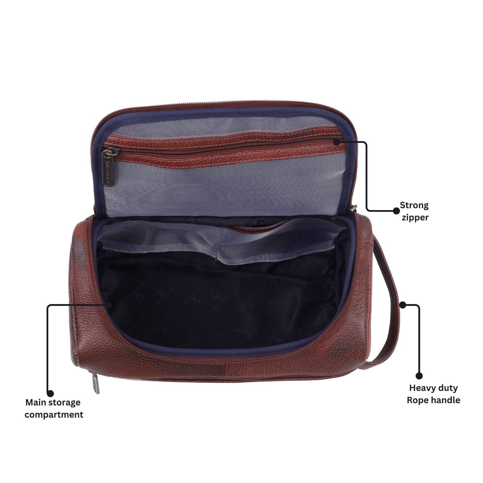 DELTA Leather Toiletry Bag For Men & Women - WILDHORN