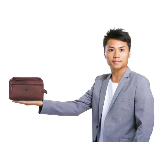 DELTA Leather Toiletry Bag For Men & Women - WILDHORN