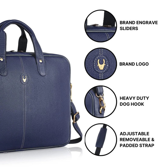 DORCHESTER Leather Laptop Messenger Bag for Men - WILDHORN