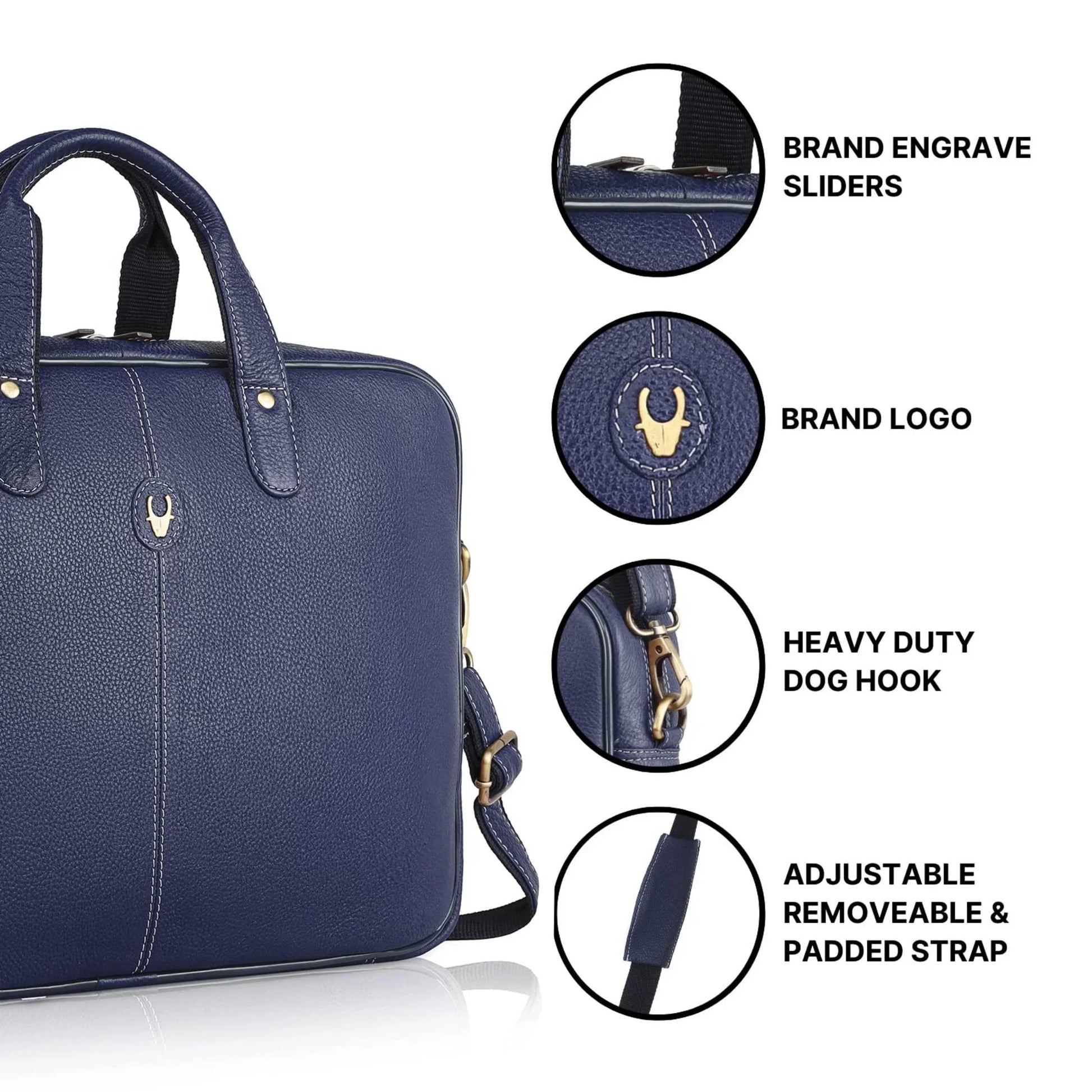 DORCHESTER Leather Laptop Messenger Bag for Men - WILDHORN