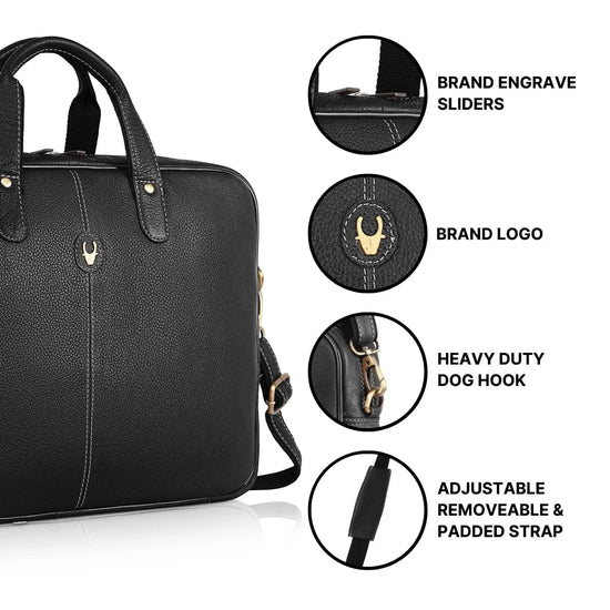 DORCHESTER Leather Laptop Messenger Bag for Men - WILDHORN