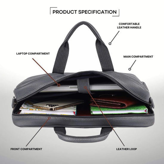 DORCHESTER Leather Laptop Messenger Bag for Men - WILDHORN