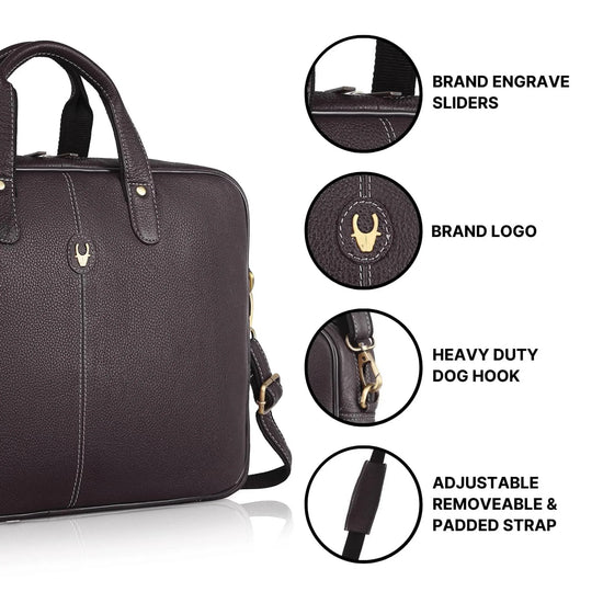 DORCHESTER Leather Laptop Messenger Bag for Men - WILDHORN