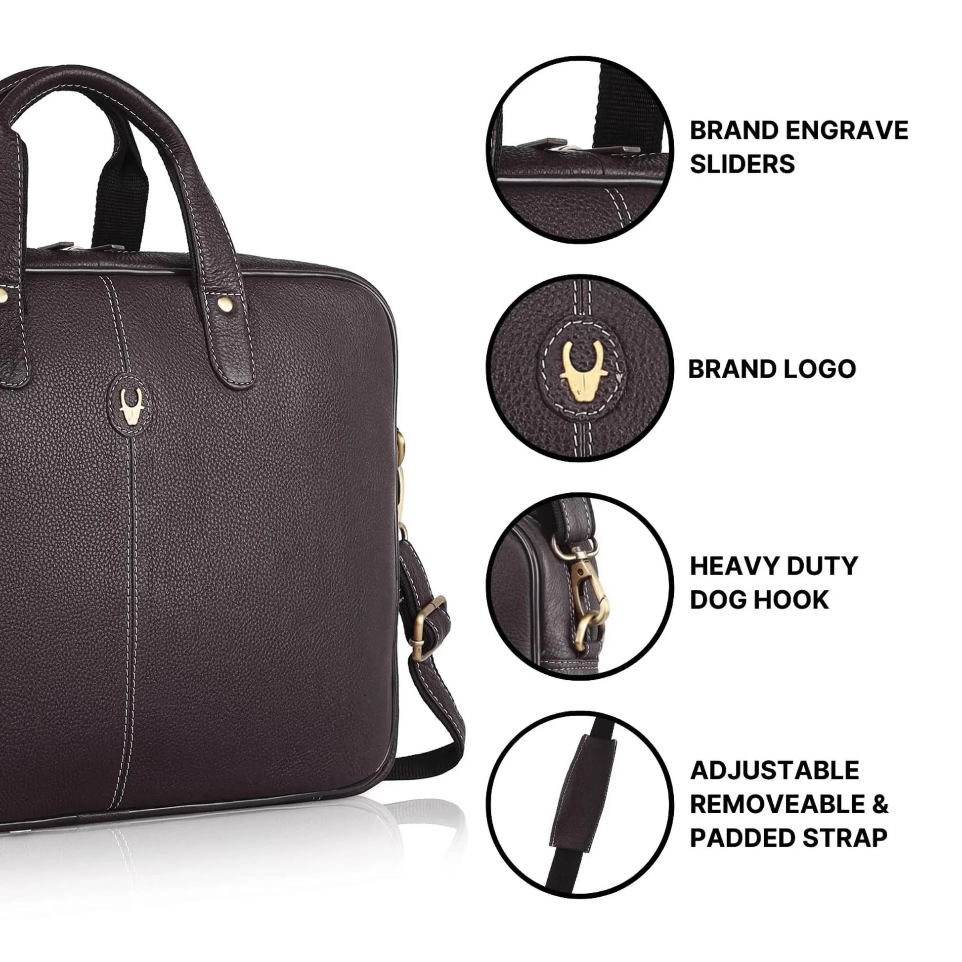 DORCHESTER Leather Laptop Messenger Bag for Men - WILDHORN