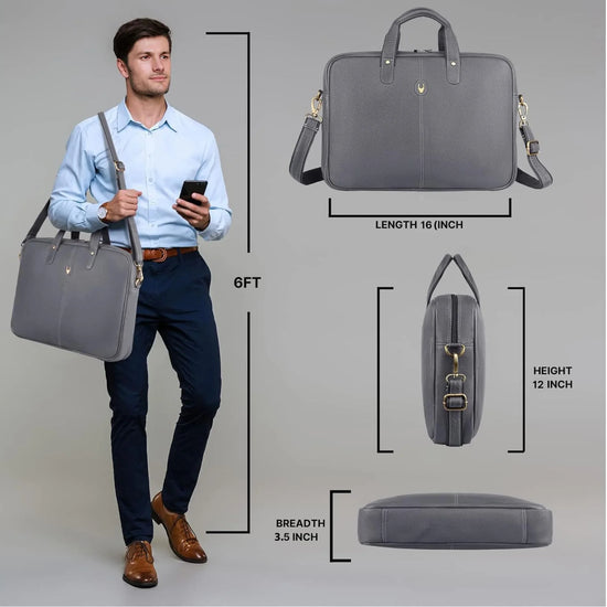 DORCHESTER Leather Laptop Messenger Bag for Men - WILDHORN