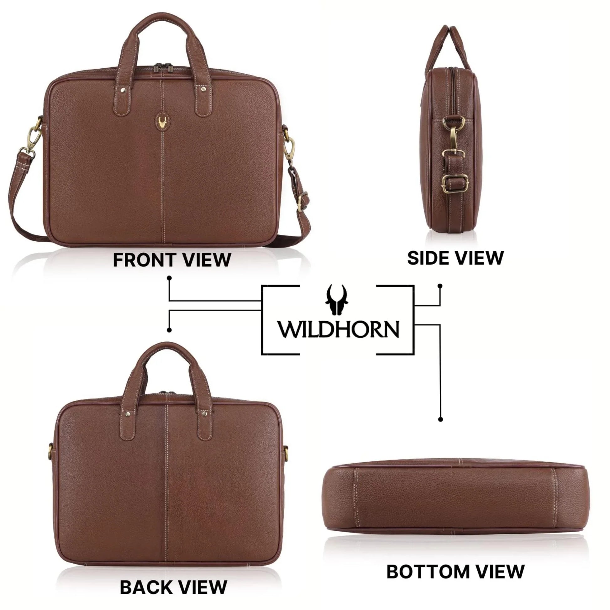 DORCHESTER Leather Laptop Messenger Bag for Men - WILDHORN