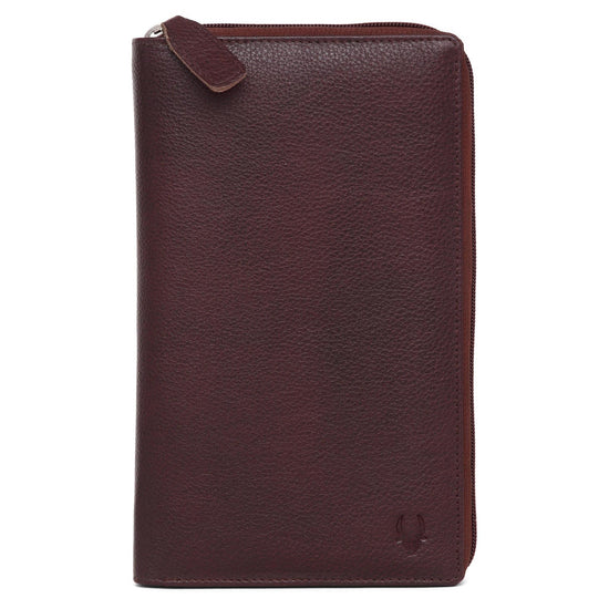 ETHAN RFID Protected Maroon Leather Passport Holder for Men & Women - WILDHORN