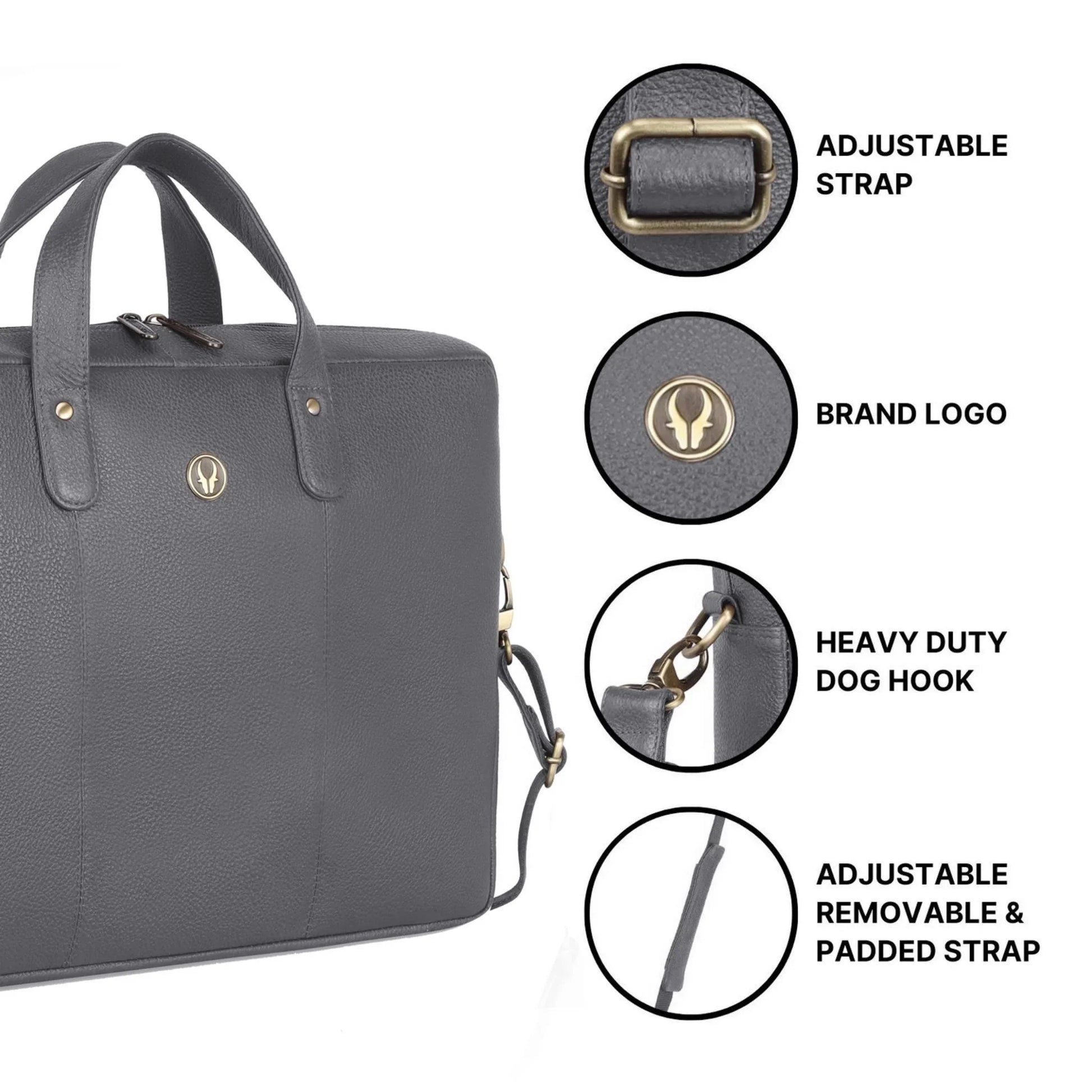 EVANDER Leather Laptop Messenger Bag for Men - WILDHORN