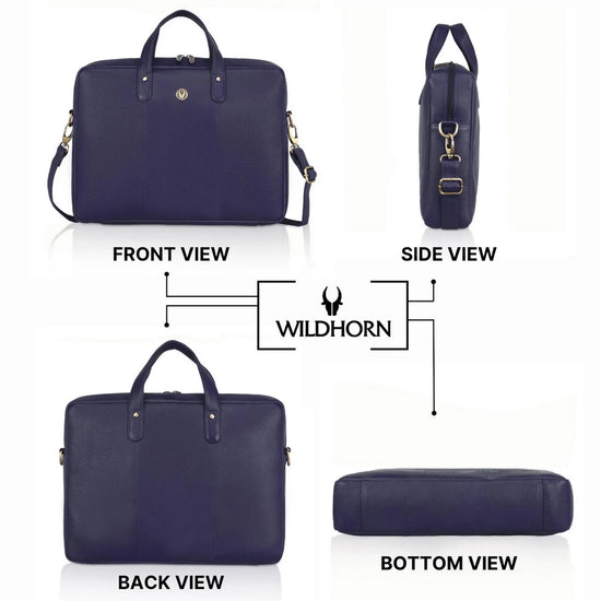 EVANDER Leather Laptop Messenger Bag for Men - WILDHORN