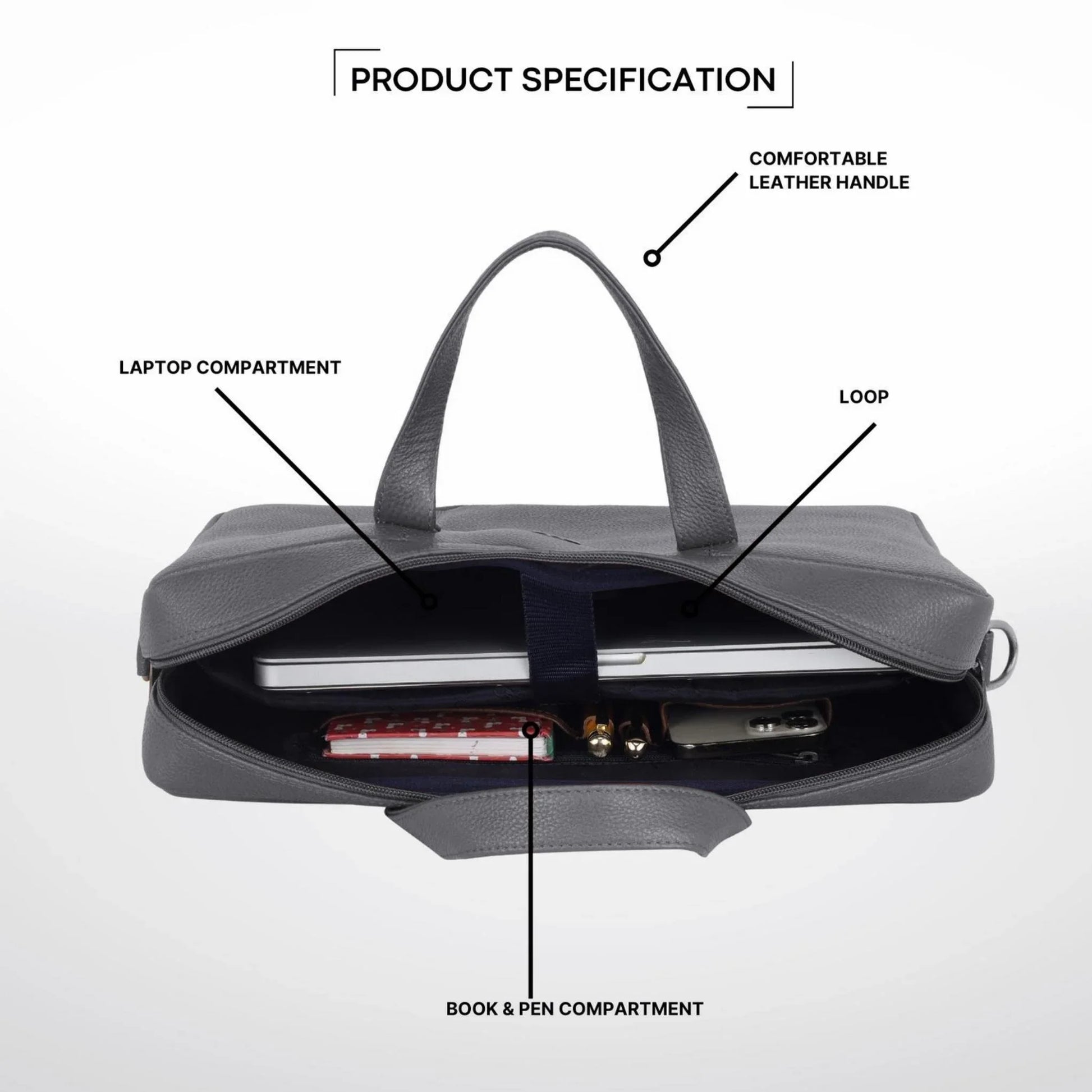 EVANDER Leather Laptop Messenger Bag for Men - WILDHORN