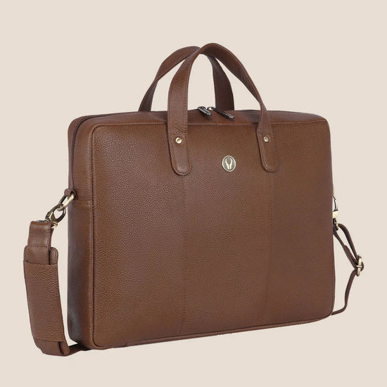 EVANDER Leather Laptop Messenger Bag for Men - WILDHORN
