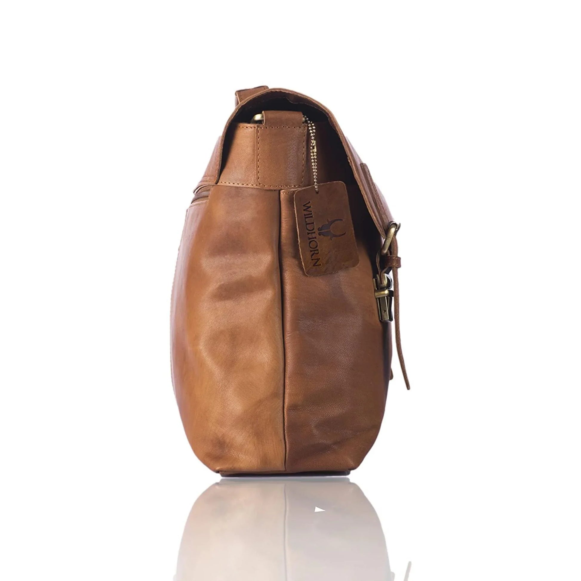 FAIRBANKS Leather Laptop Messenger Bag for Men - WILDHORN