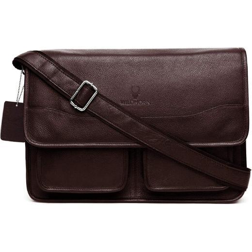 HARLOW Leather Messenger Bag for Men - WILDHORN