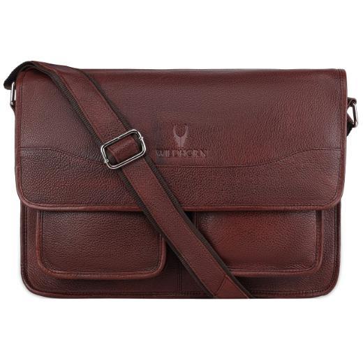HARLOW Leather Messenger Bag for Men - WILDHORN