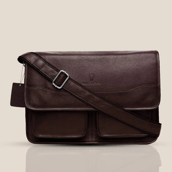 HARLOW Leather Messenger Bag for Men - WILDHORN