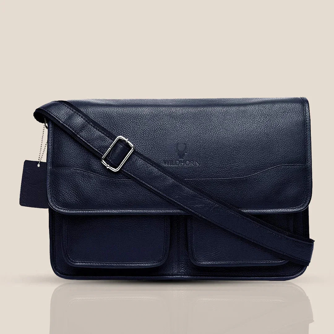HARLOW Leather Messenger Bag for Men - WILDHORN