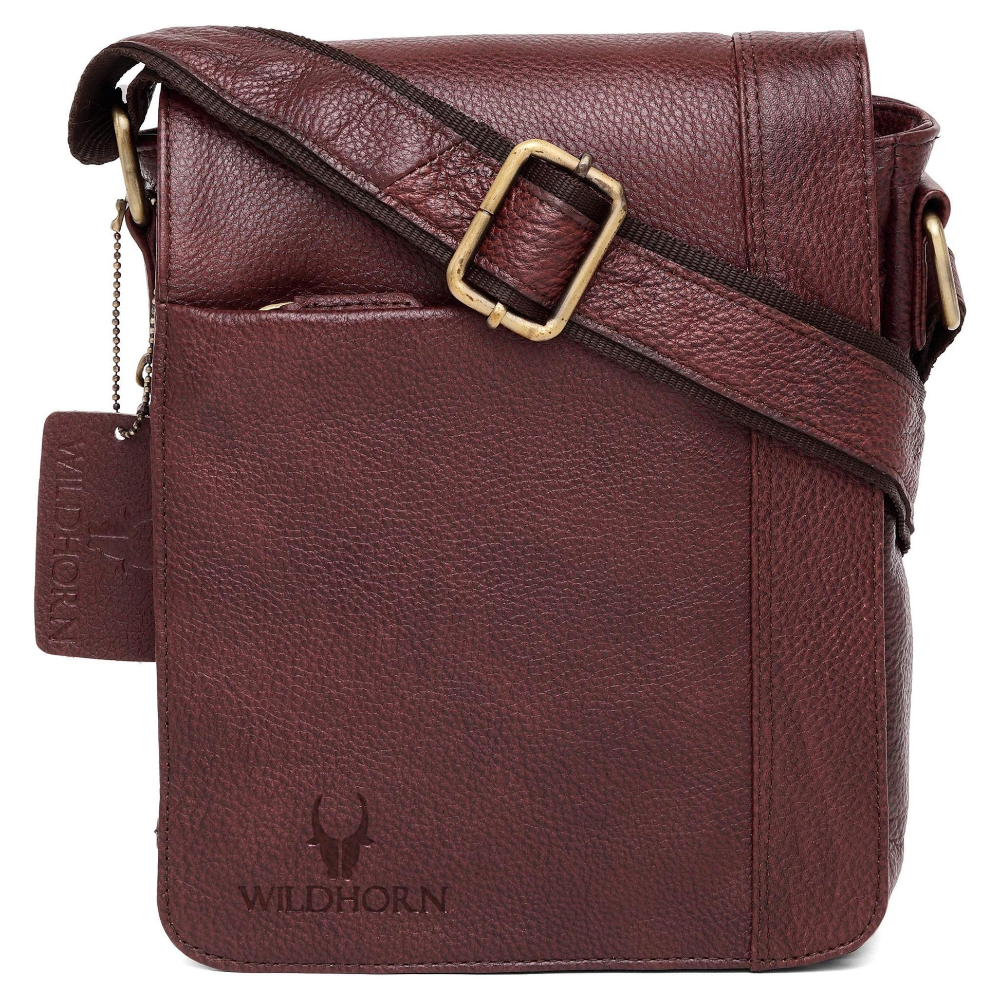HEMSLEY Leather Sling Bag for Men - WILDHORN