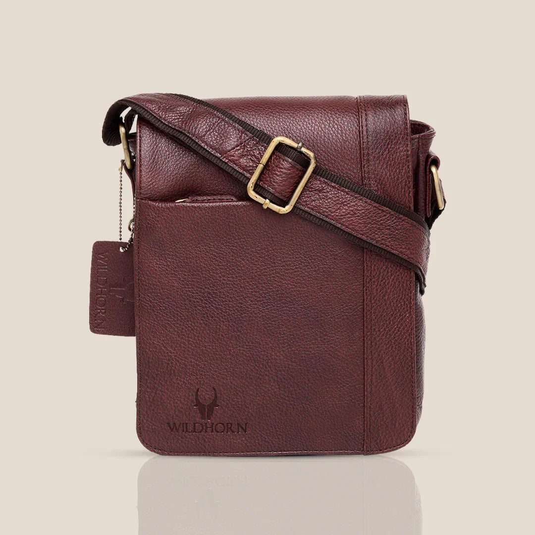 HEMSLEY Leather Sling Bag for Men - WILDHORN