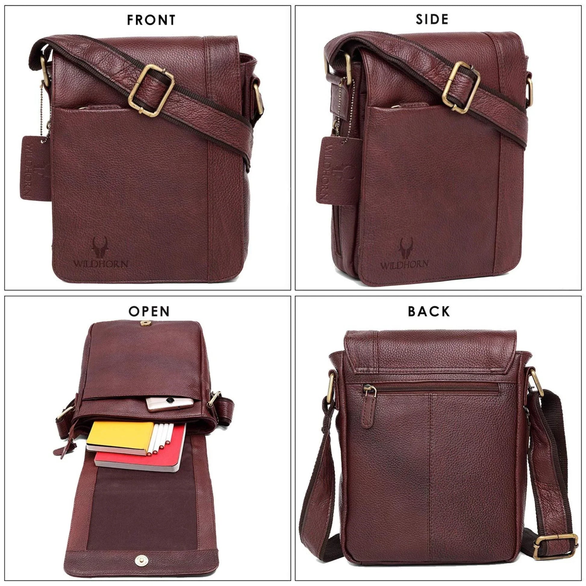 HEMSLEY Leather Sling Bag for Men - WILDHORN