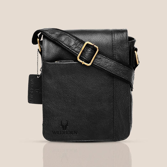 HEMSLEY Leather Sling Bag for Men - WILDHORN