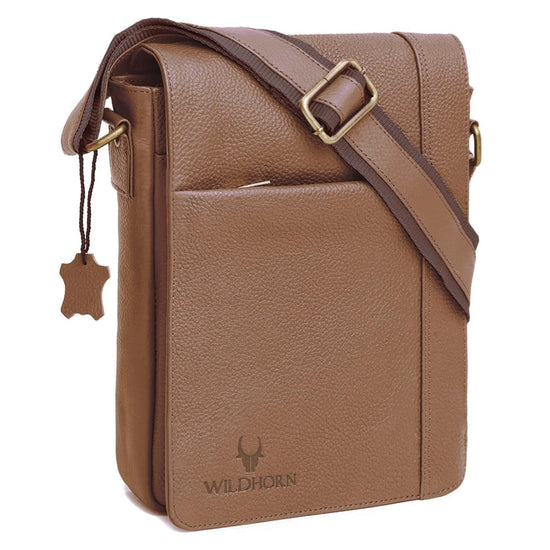 HEMSLEY Leather Sling Bag for Men - WILDHORN