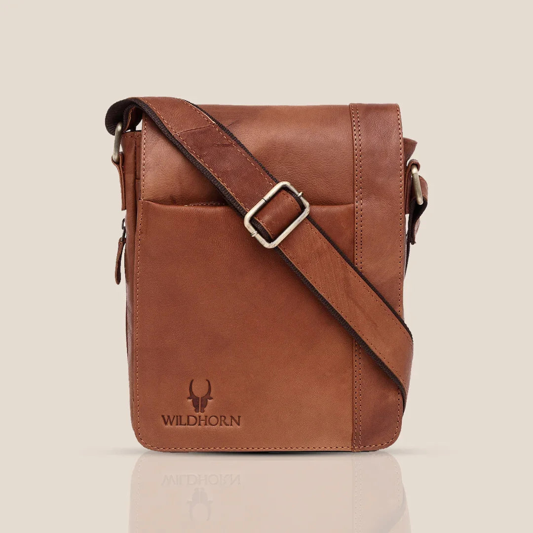 HEMSLEY Leather Sling Bag for Men - WILDHORN
