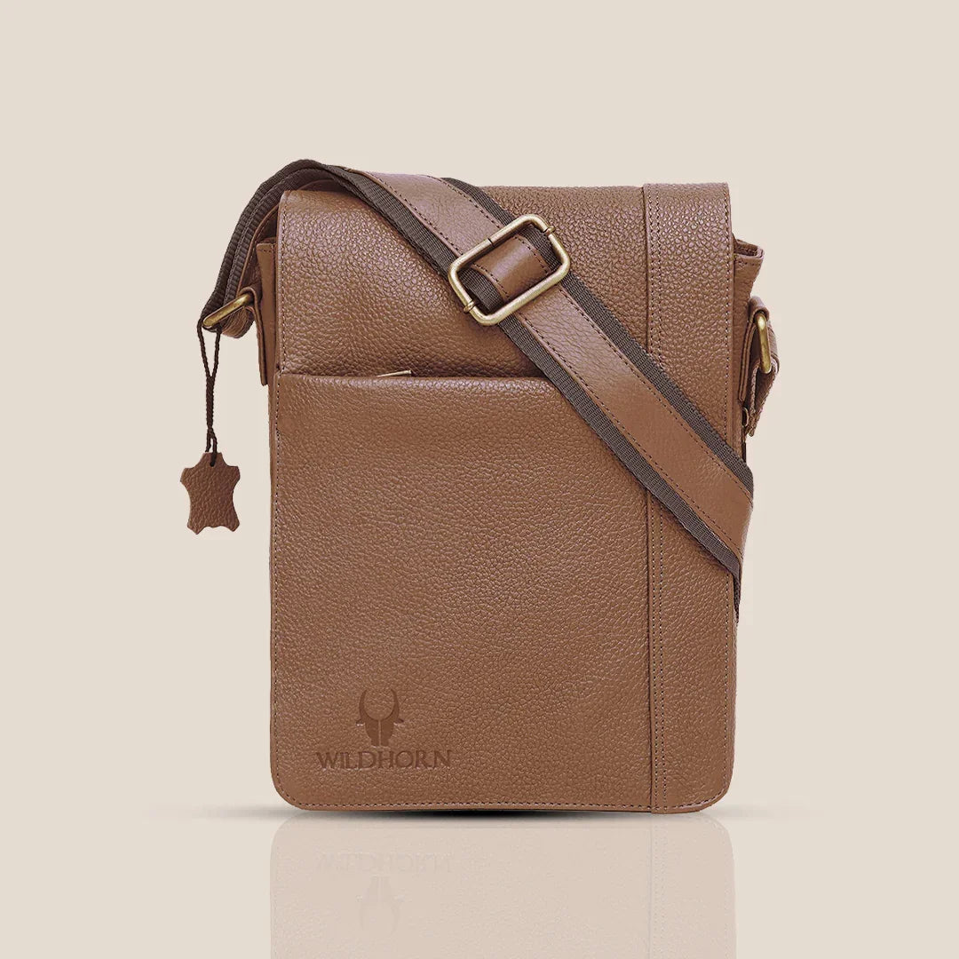 HEMSLEY Leather Sling Bag for Men - WILDHORN