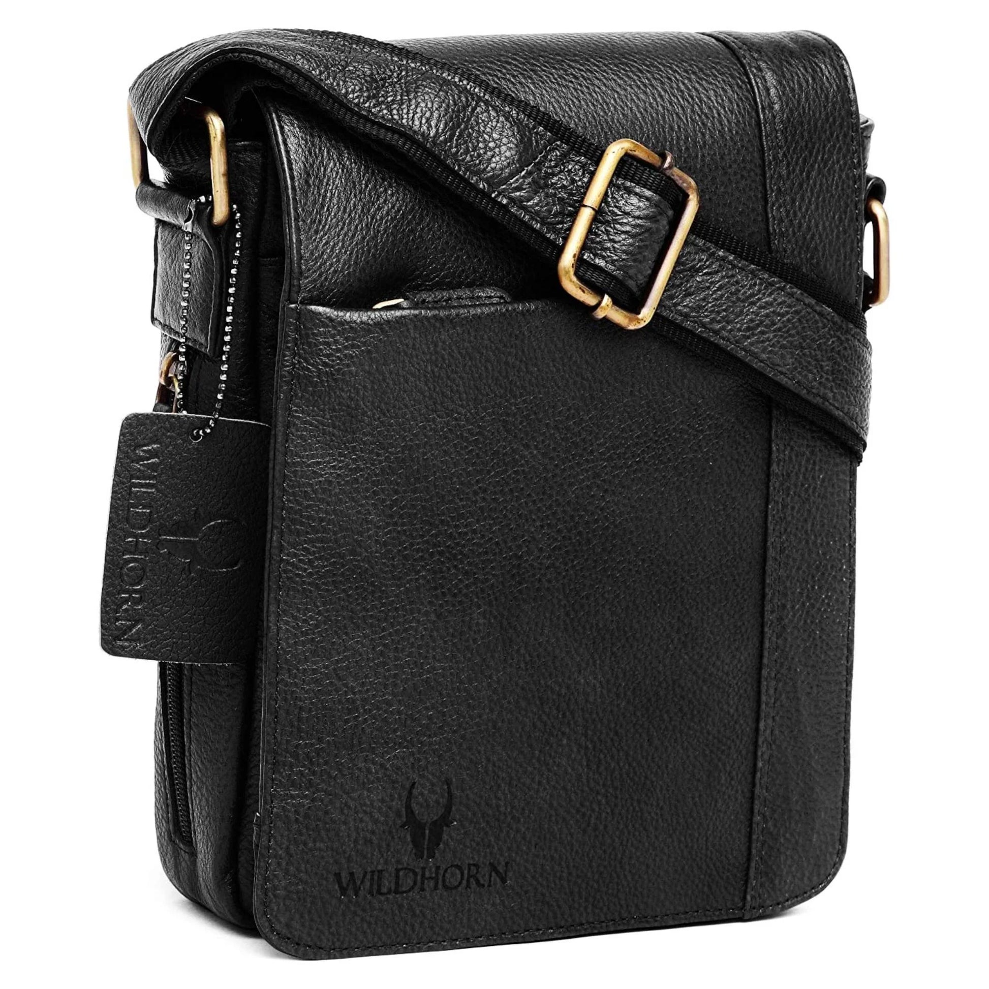 HEMSLEY Leather Sling Bag for Men - WILDHORN