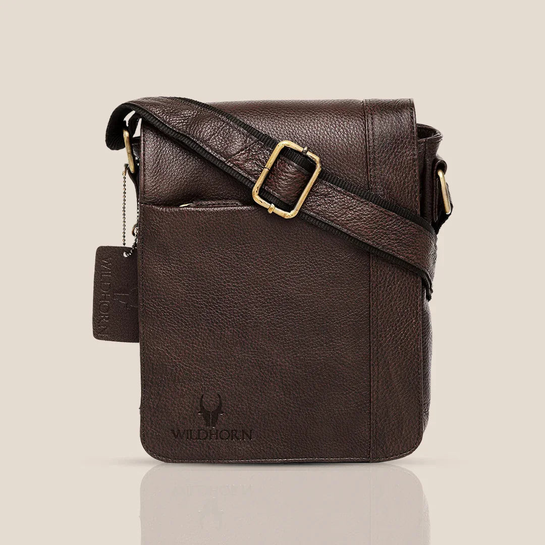 HEMSLEY Leather Sling Bag for Men - WILDHORN