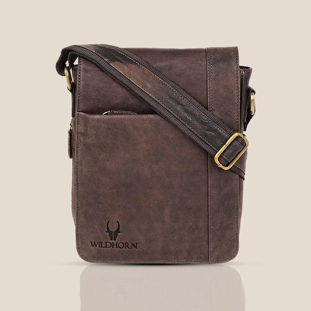 HEMSLEY Leather Sling Bag for Men - WILDHORN