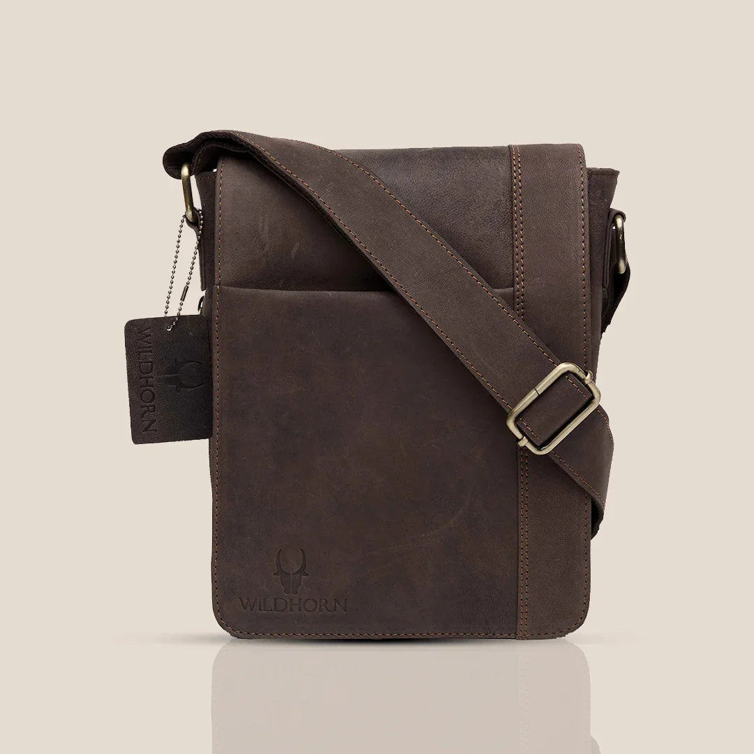 HEMSLEY Leather Sling Bag for Men - WILDHORN