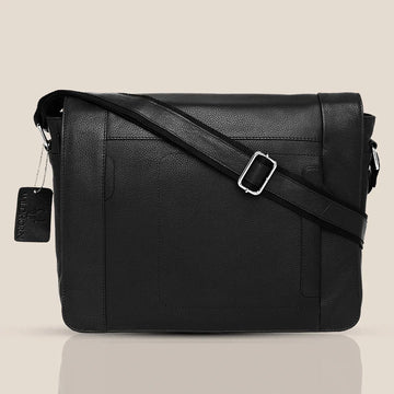 HEMSWORTH Leather Messenger Bag for Men - WILDHORN