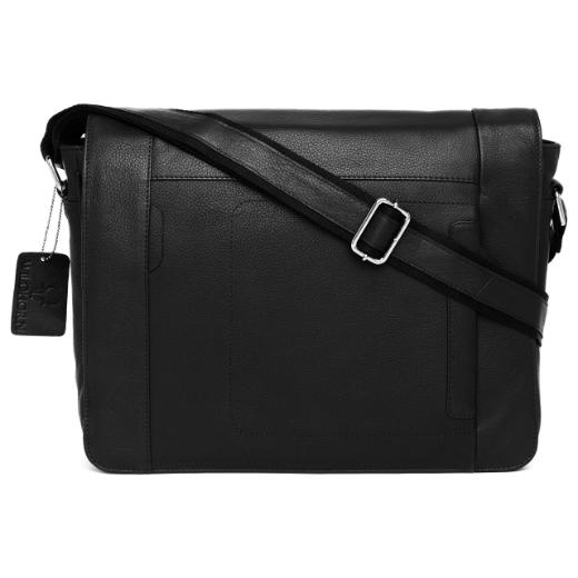 HEMSWORTH Leather Messenger Bag for Men - WILDHORN