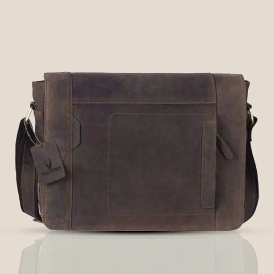 HEMSWORTH Leather Messenger Bag for Men - WILDHORN