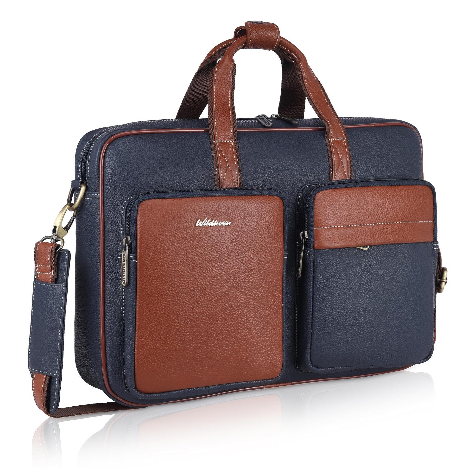 JUSTIN Leather Laptop Messenger Bag for Men - WILDHORN