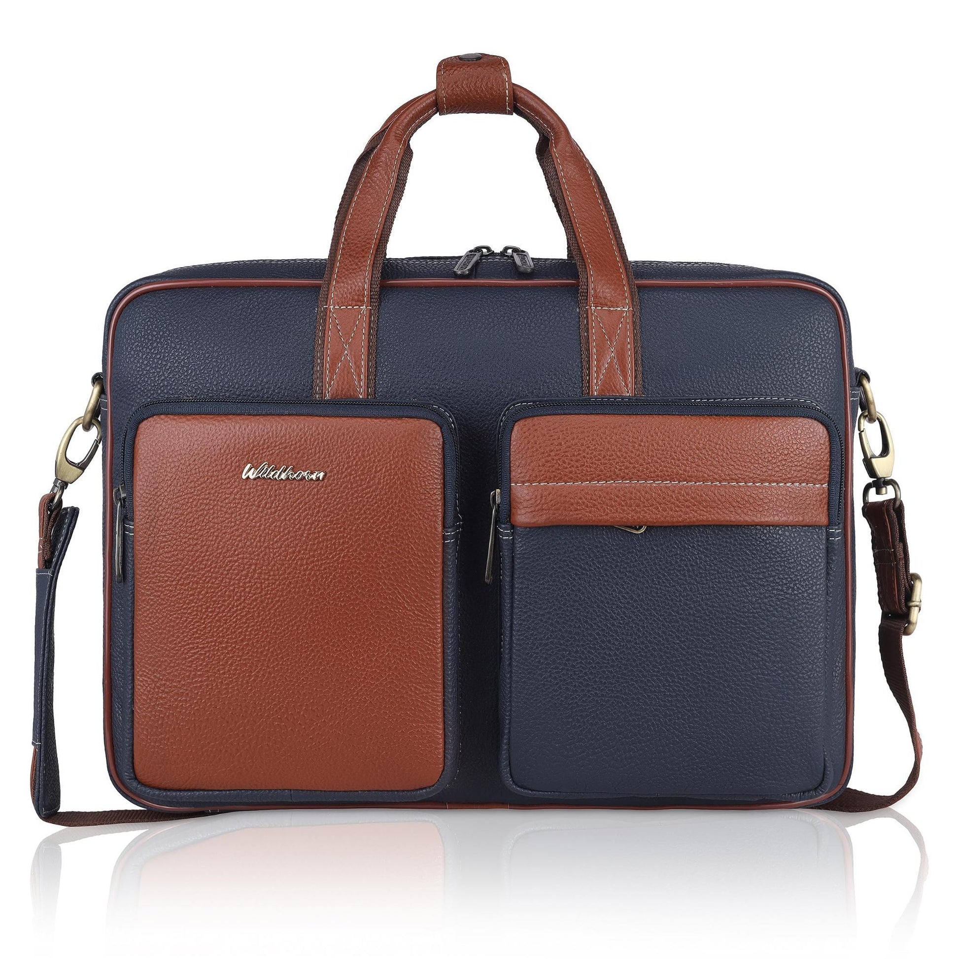 JUSTIN Leather Laptop Messenger Bag for Men - WILDHORN