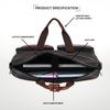 JUSTIN Leather Laptop Messenger Bag for Men - WILDHORN