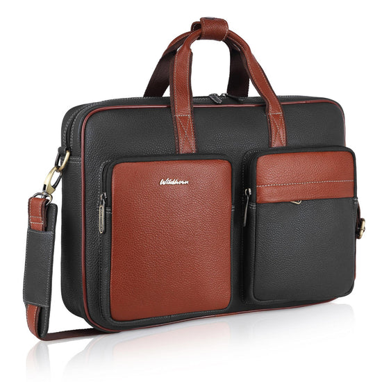 JUSTIN Leather Laptop Messenger Bag for Men - WILDHORN