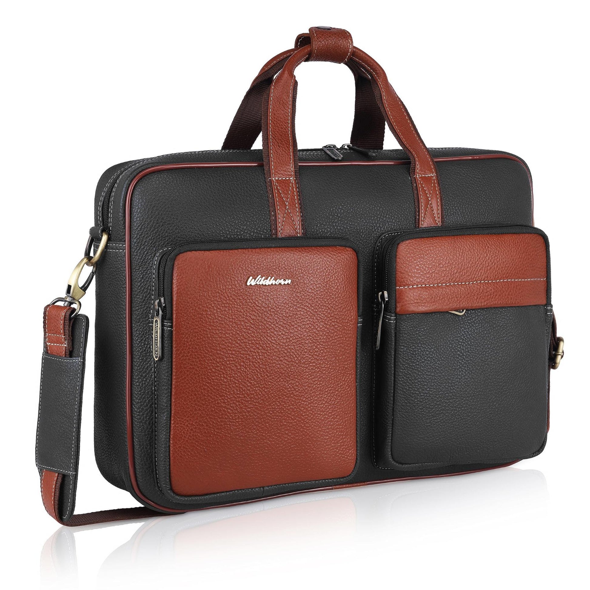 JUSTIN Leather Laptop Messenger Bag for Men - WILDHORN
