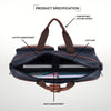 JUSTIN Leather Laptop Messenger Bag for Men - WILDHORN