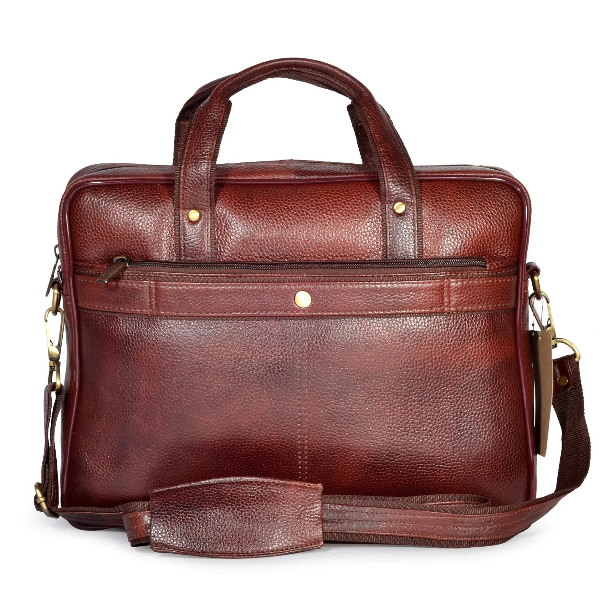 KANSAS Leather Laptop Messenger Bag for Men - WILDHORN