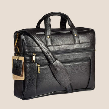 KANSAS Leather Laptop Messenger Bag for Men - WILDHORN