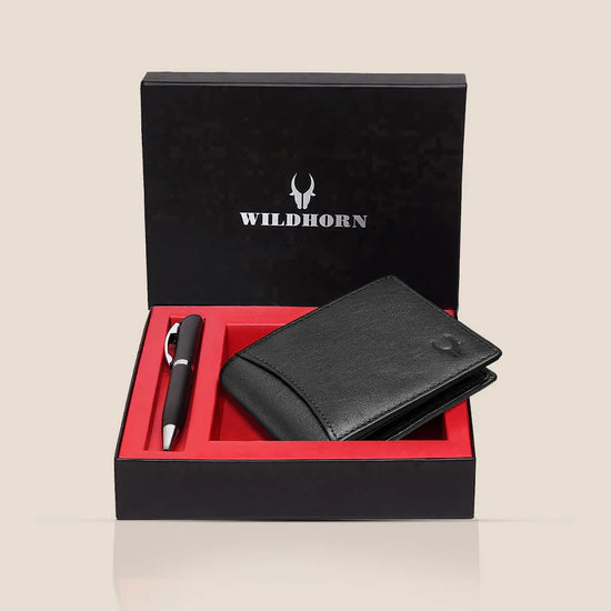 MACON Leather Wallet & Pen Gift Hamper for Men - WILDHORN