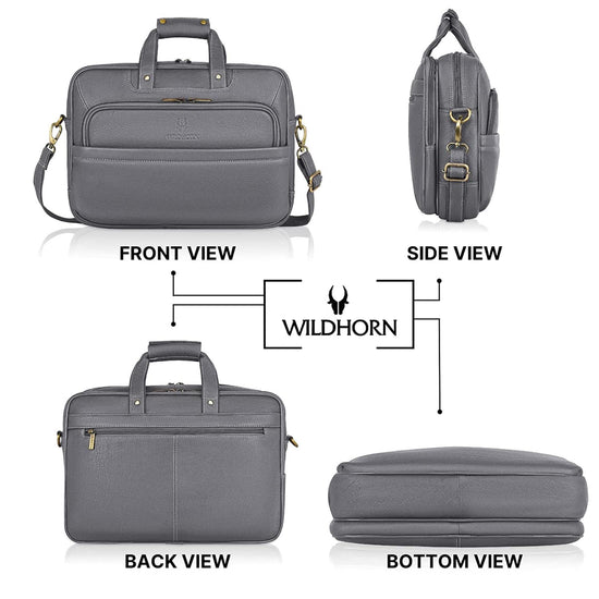 MICHIGAN Leather Laptop Messenger Bag for Men - WILDHORN