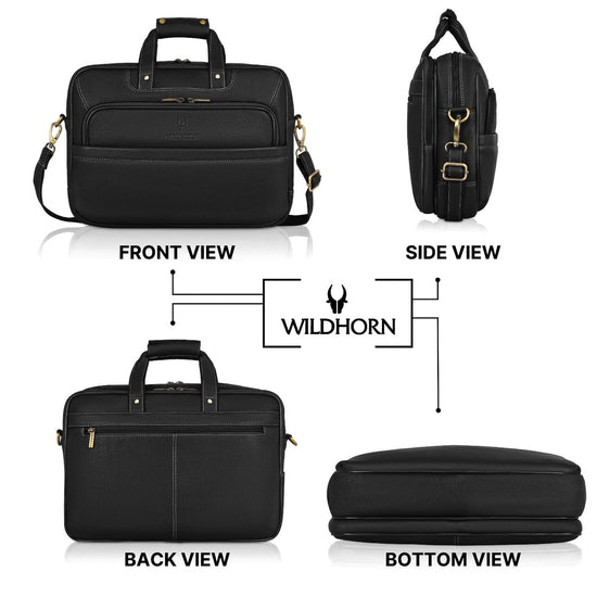 MISSOURI Leather Laptop Messenger Bag for Men - WILDHORN