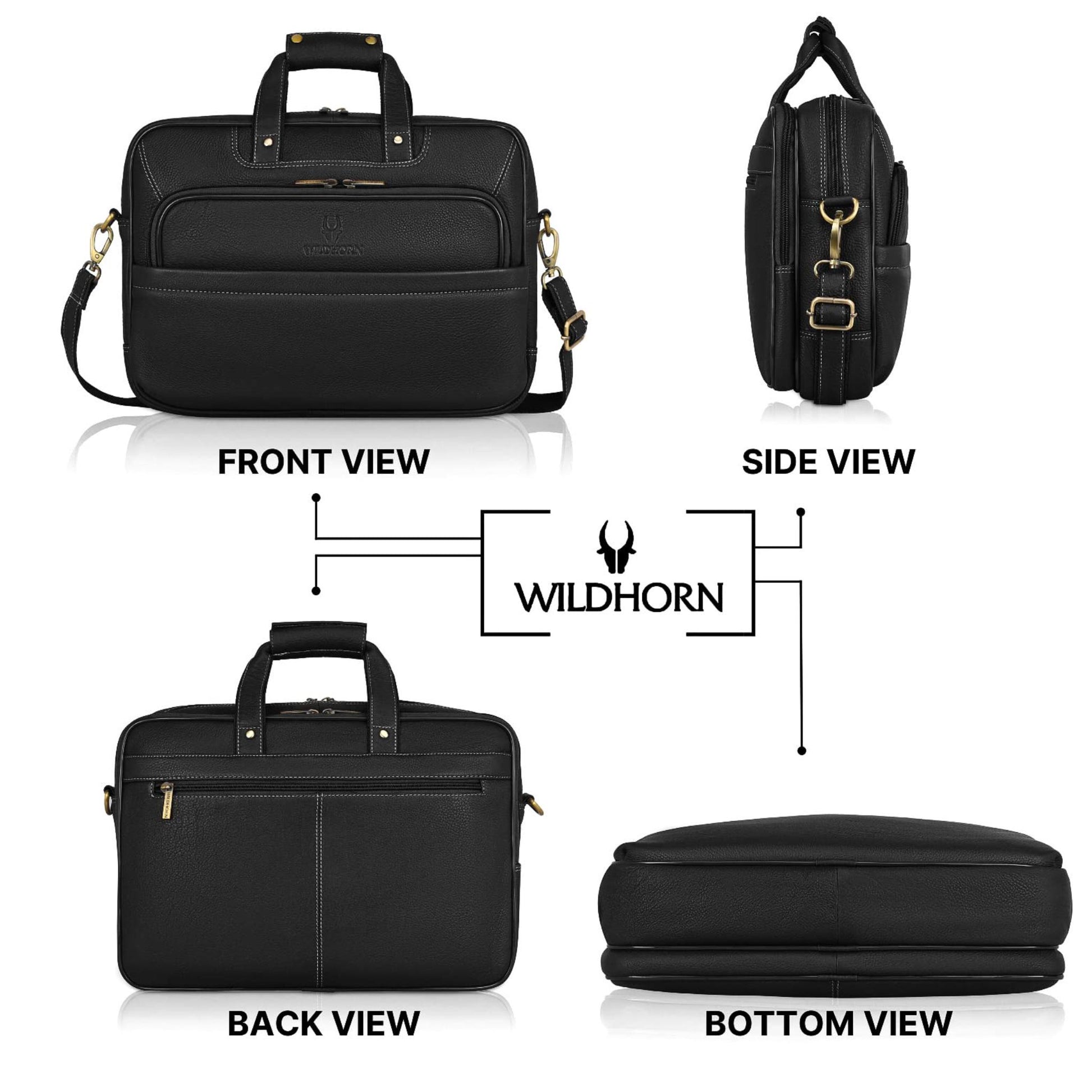 MISSOURI Leather Laptop Messenger Bag for Men - WILDHORN