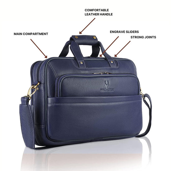 MISSOURI Leather Laptop Messenger Bag for Men - WILDHORN