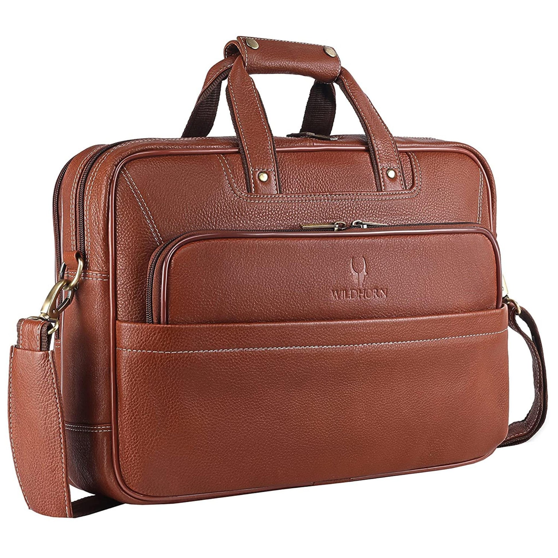 MISSOURI Leather Laptop Messenger Bag for Men - WILDHORN