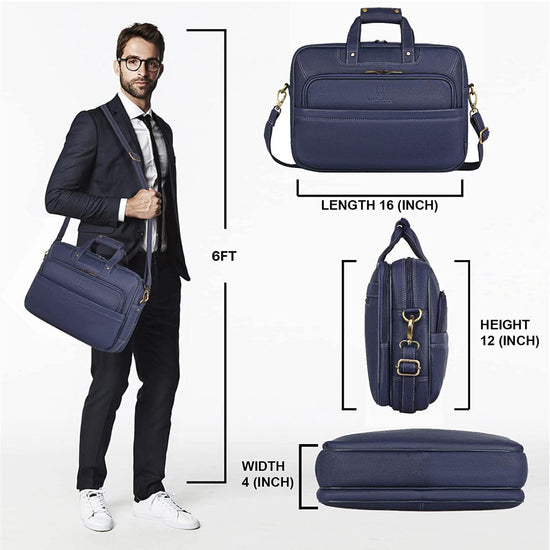 MISSOURI Leather Laptop Messenger Bag for Men - WILDHORN