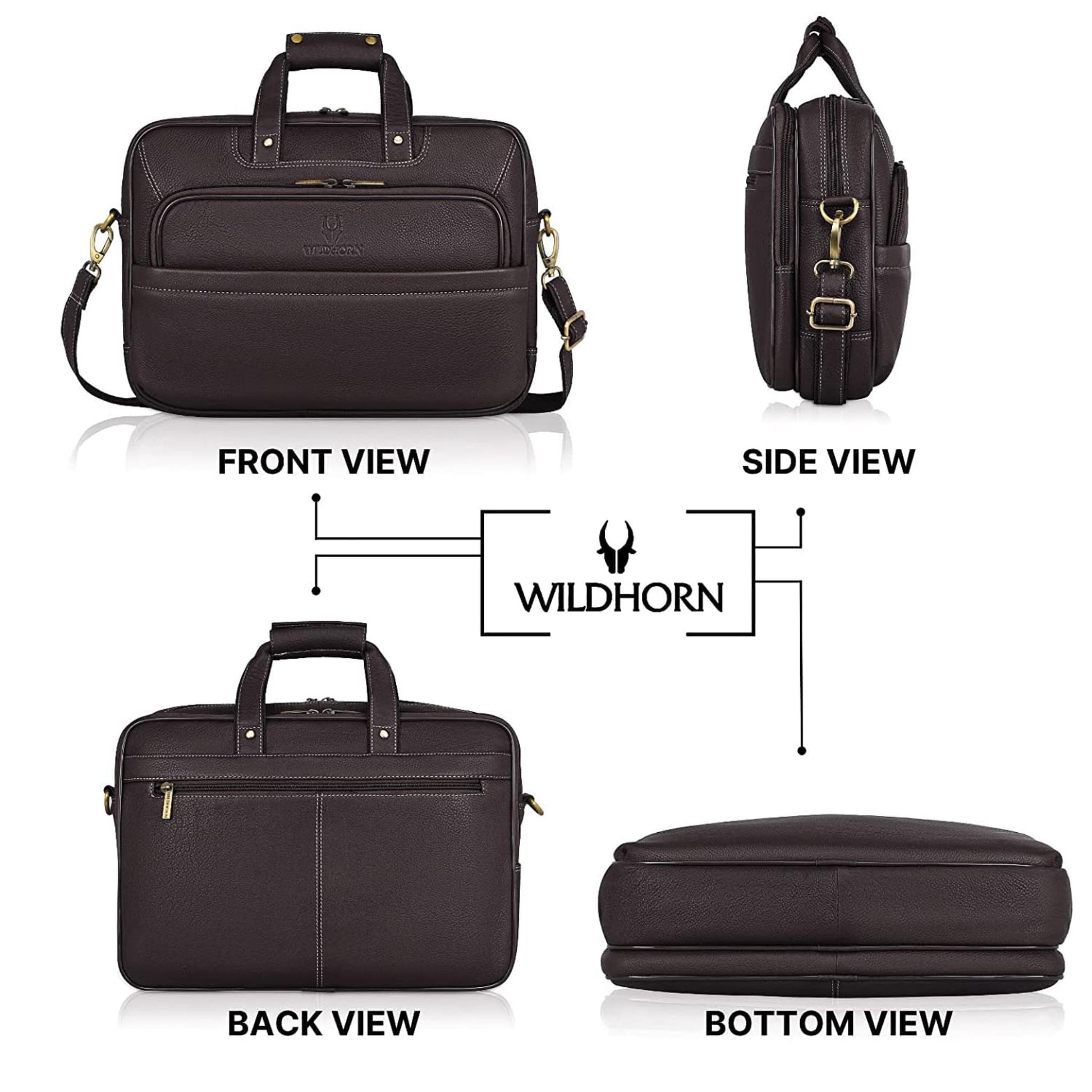 MISSOURI Leather Laptop Messenger Bag for Men - WILDHORN